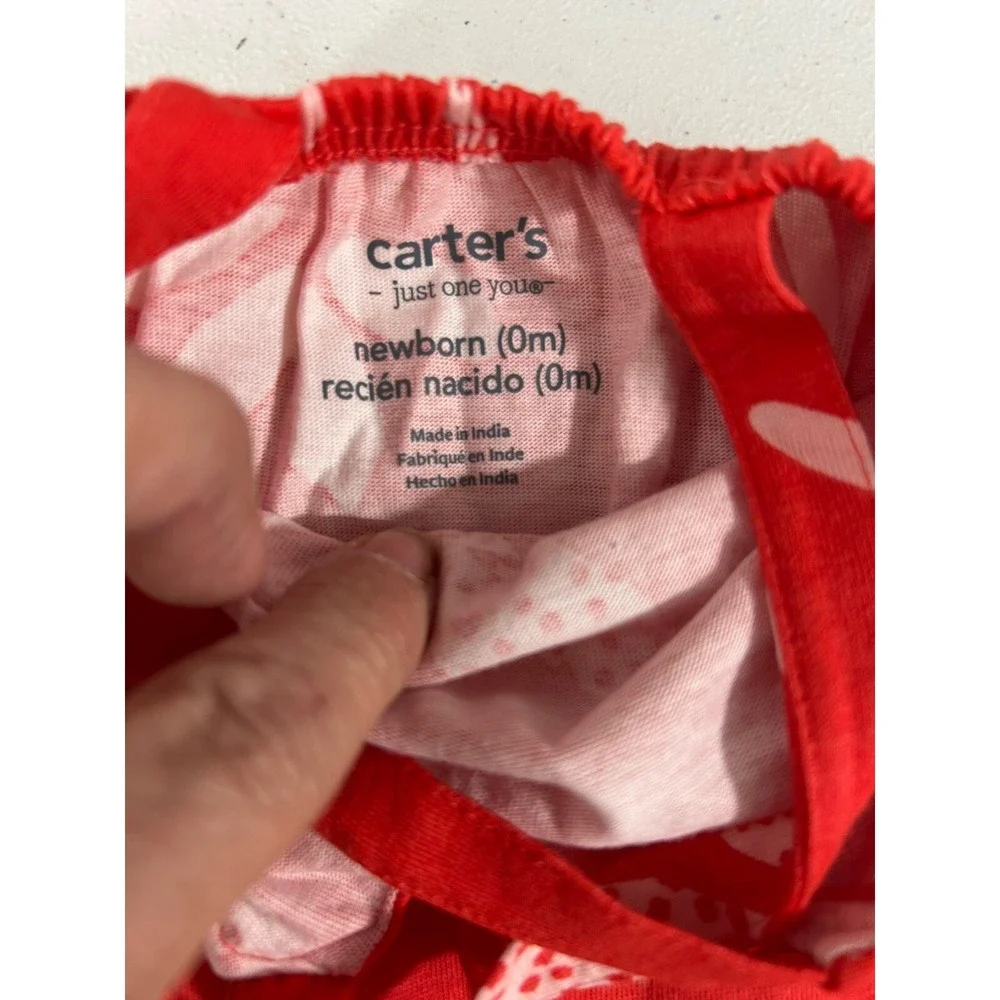Carters Baby Girl Romper Newborn 0 Months Red Floral